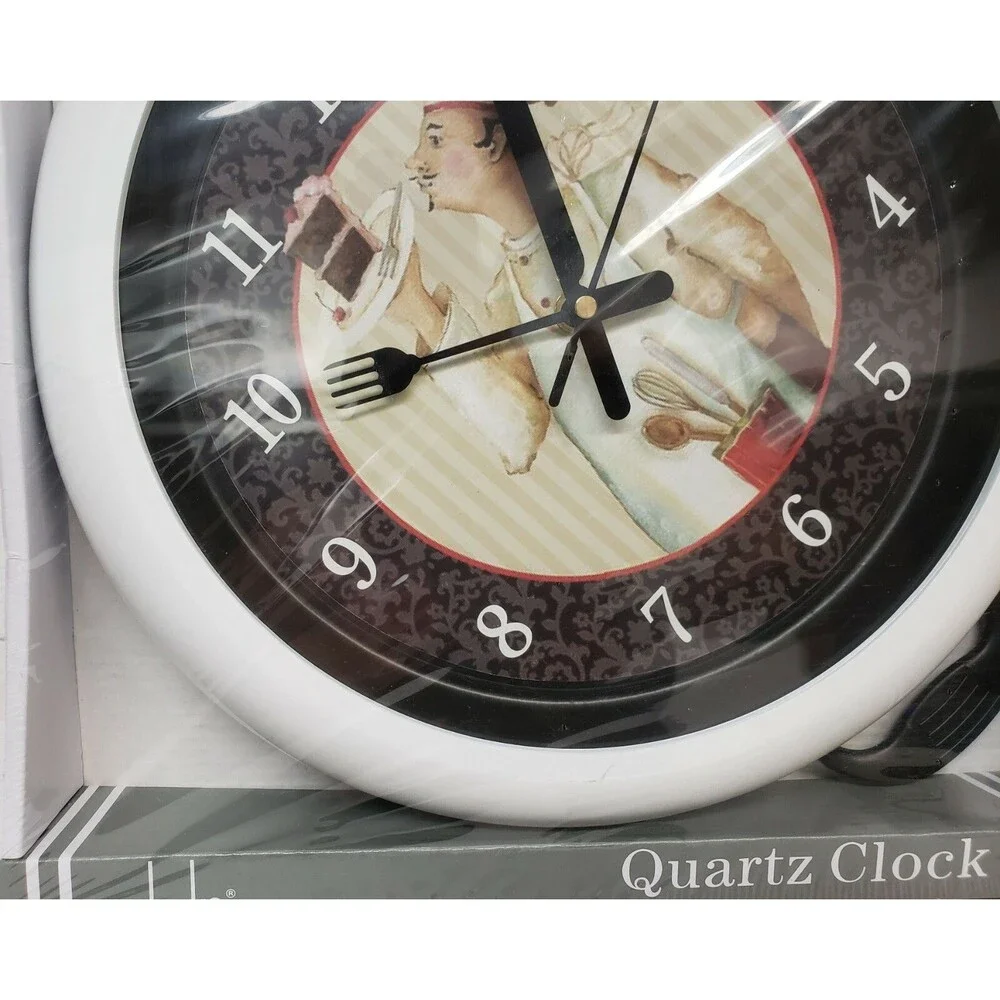 Plastic Kitchen Wall Clock, PAN SHAPE, 14